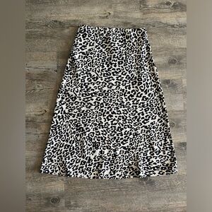Loft cheetah Midi slip skirt
